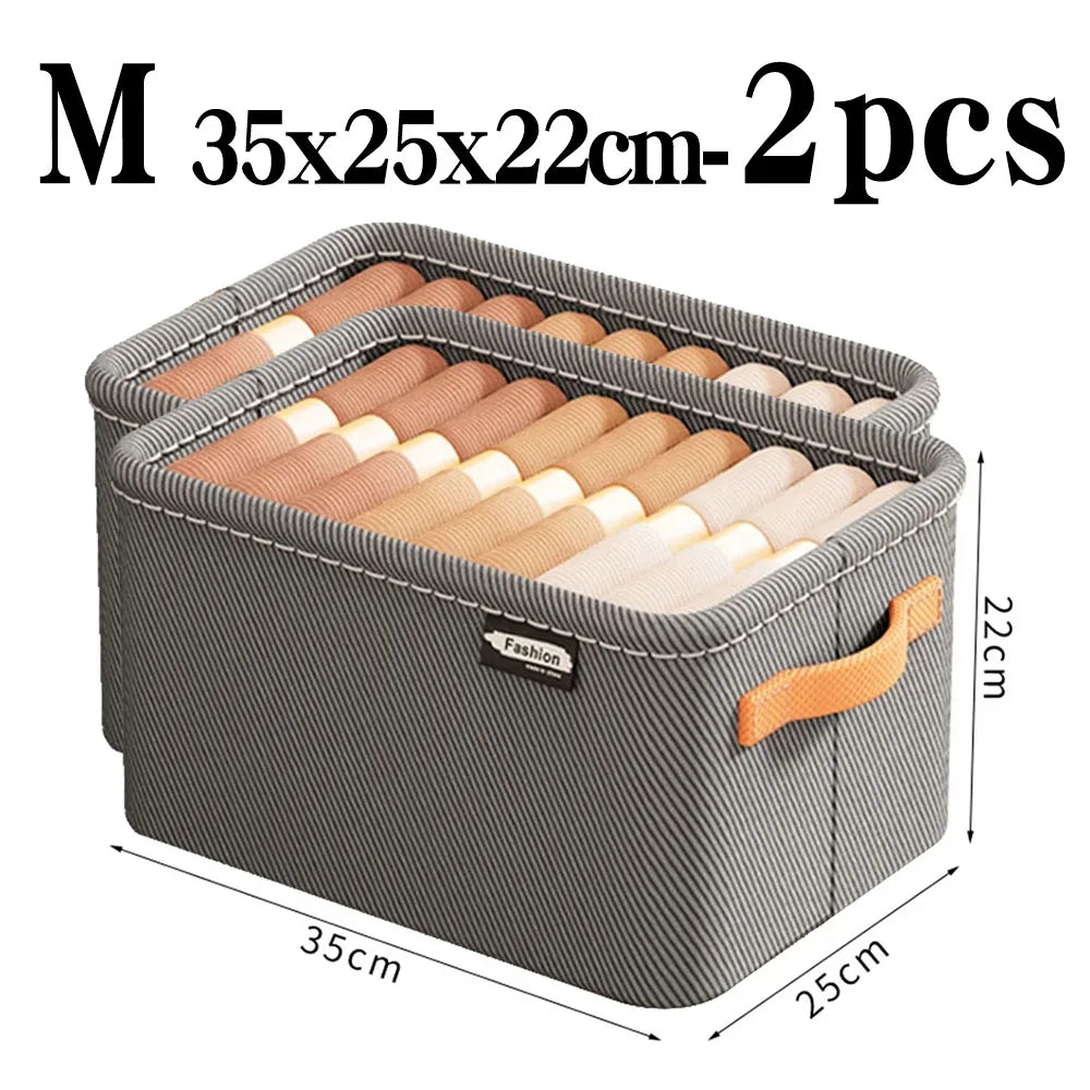 Clothes Organizer Storage Box for Pants and Sweaters - Foldable, Dustproof, Space-Saving Wardrobe Drawer