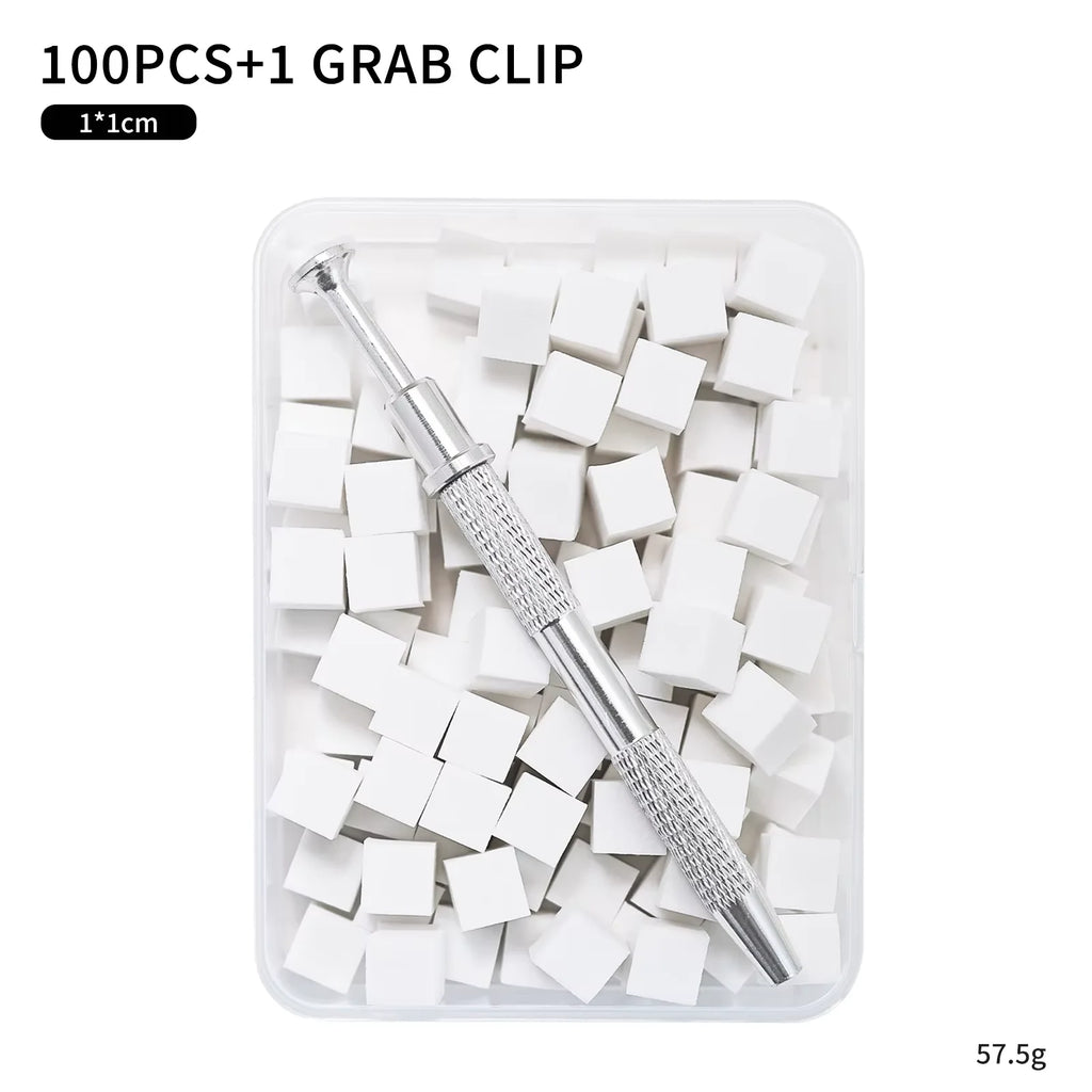 100 Pcs Nail Art Sponge Set with Grabbing Pen for Gradient & DIY Manicure
