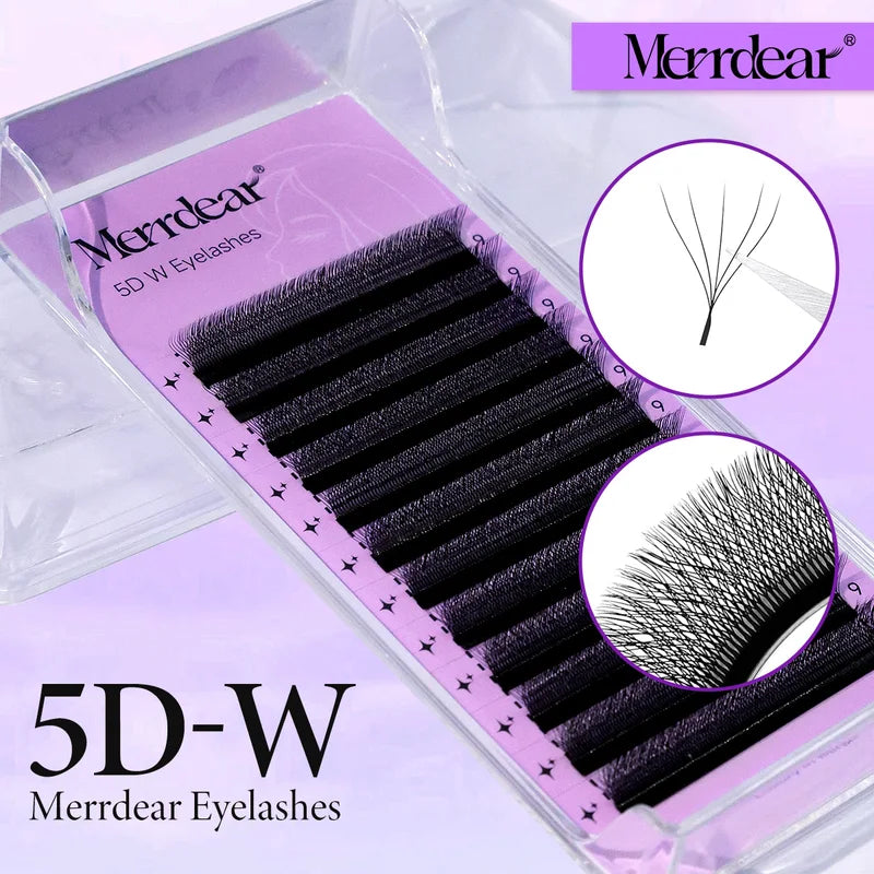 Premade W-Shape Eyelash Extensions 3D-6D Natural Soft Bloom Effect for Eye Makeup