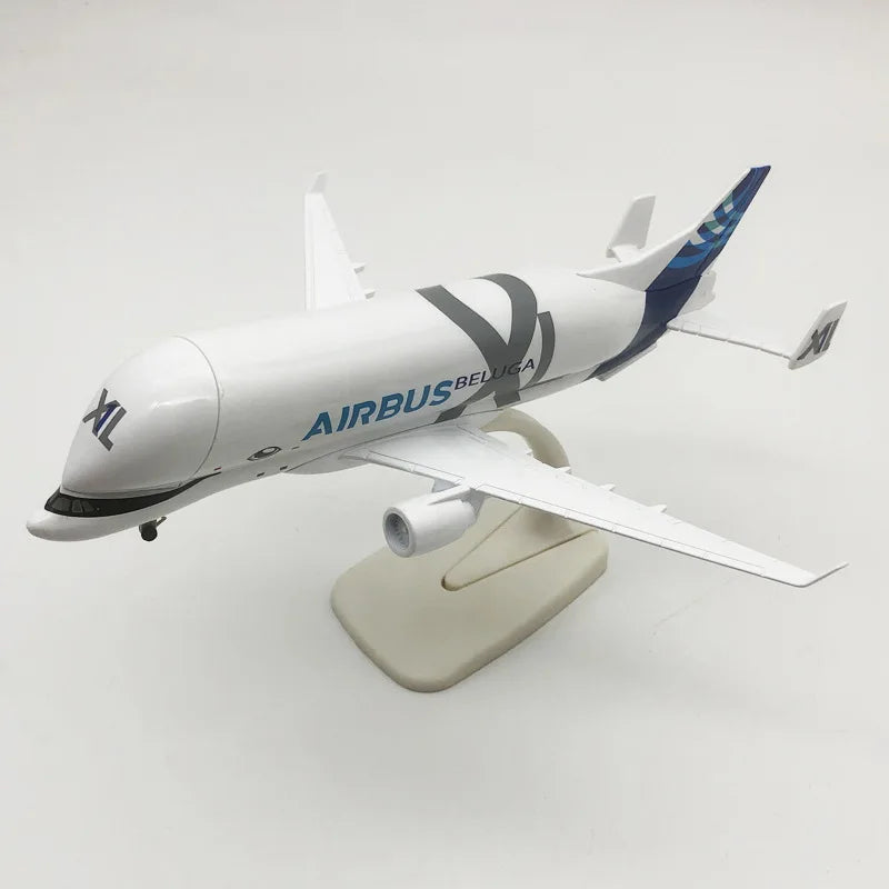 Diecast Resin Aircraft Model - Airbus A330 Beluga Airplane with Open Cargo Bay, 42cm/20cm Scale, Base Display, Multi-Color