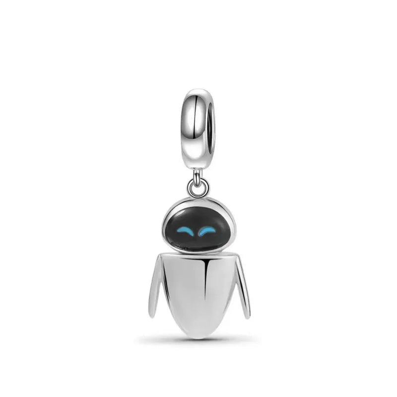 925 Silver Robot Pendant Bead Charm for DIY Jewelry Making - Unisex Gift