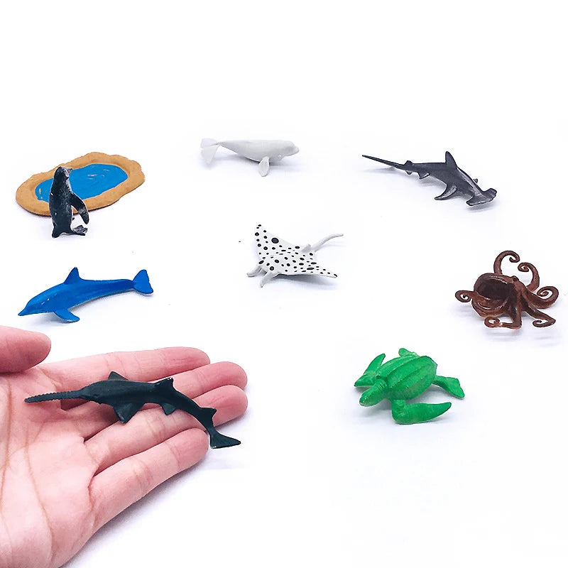 56-Piece Underwater Marine Animal Model Set - Mini Coral, Octopus, Crab, Lobster