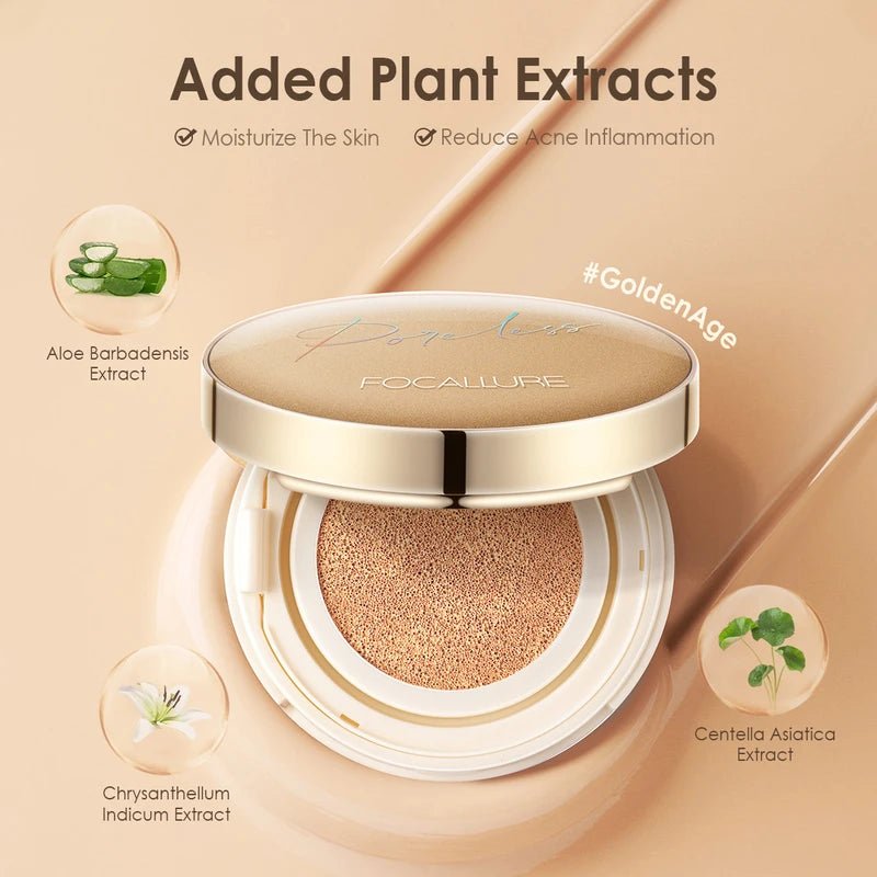 Matte Oil-Control Foundation Cushion with Pore Coverage - Waterproof, High Coverage Face Makeup