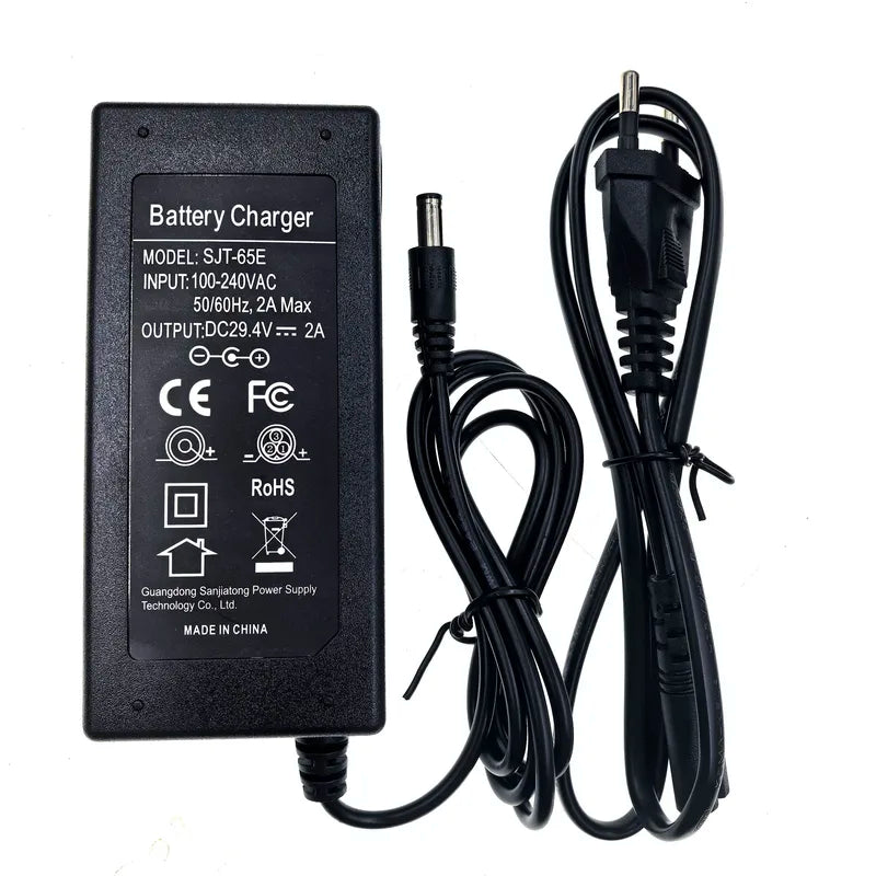 29.4V 2A Lithium Battery Charger for 24V-25.9V 7S Batteries with DC5525 Plug
