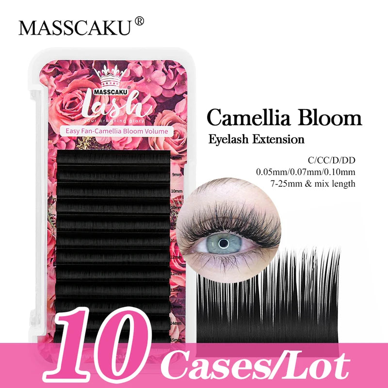 Self Fan Flowering Eyelash Extensions - Mega Volume, Handmade, Professional - 10 Cases