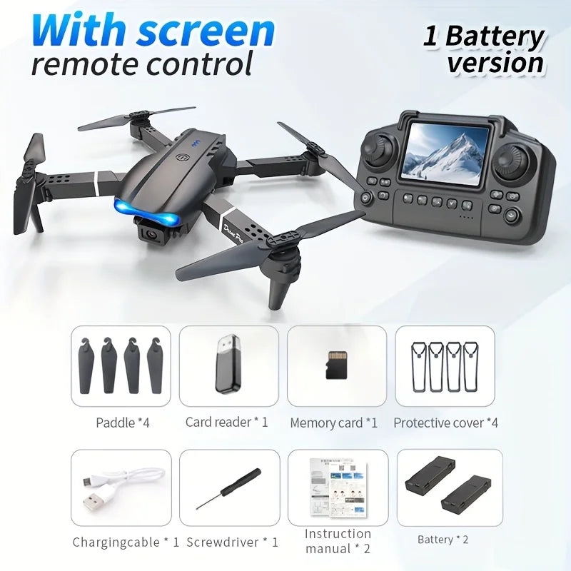 Foldable Drone with Dual 8K Cameras, Remote Control, 2 Batteries, and One-Key Return