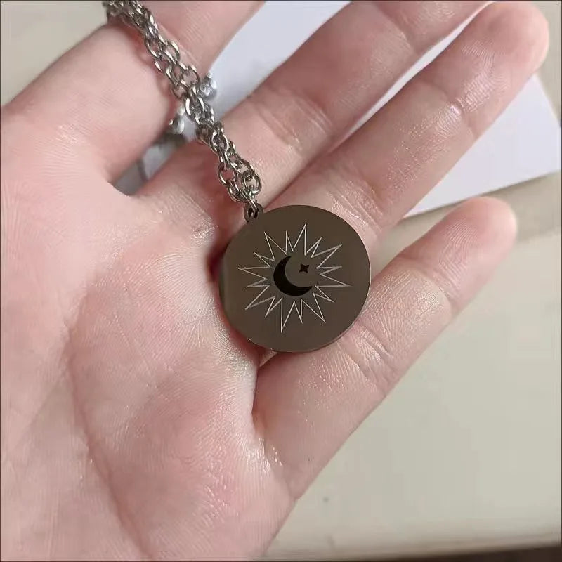 Titanium Steel Circular Chain Necklace for Cosplay & Lovers Jewelry - 55cm