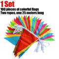 Multi-Color Garden Flag Banners 50m Outdoor Triangle Flags for Festivals & Parties