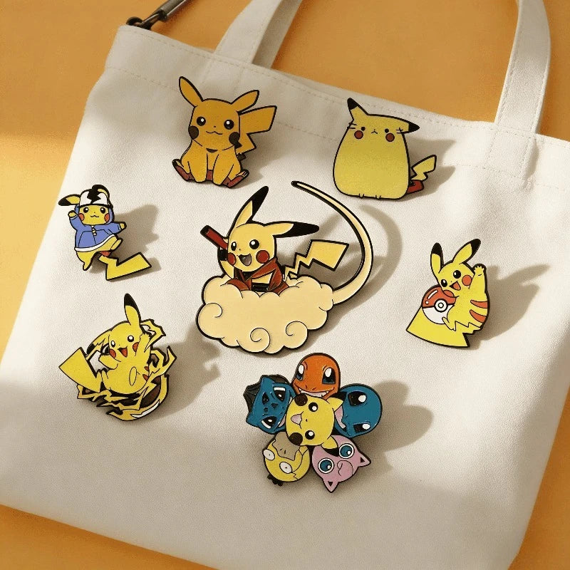 Pokemon Brooch Pikachu Metal Badge Anime Cartoon Clothes Backpack Decoration Accessories