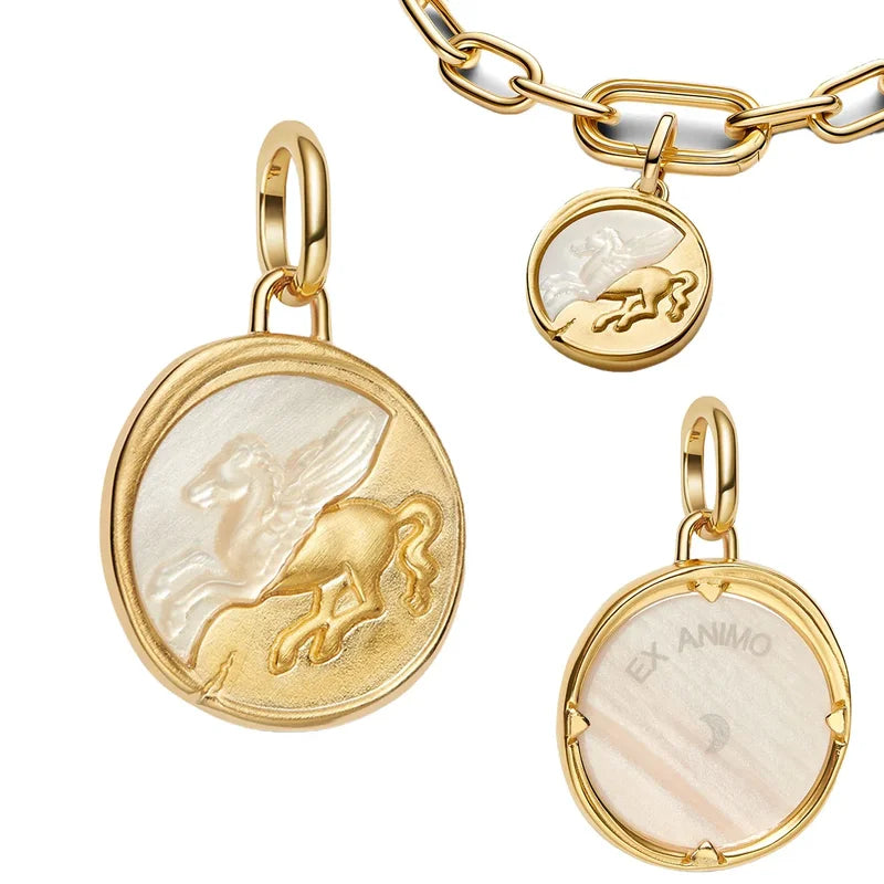 Sterling Silver Charms & Beads Set for DIY Jewelry Making - Horse Lion Castle