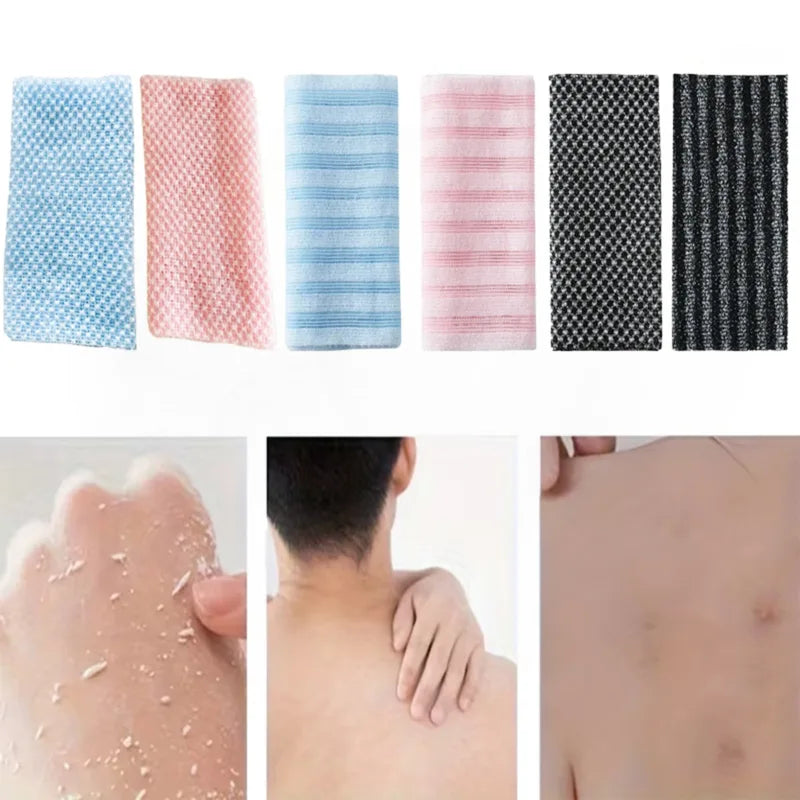 Japanese Exfoliating Washcloth Nylon Back Scrubber for Body Shower Cleansing