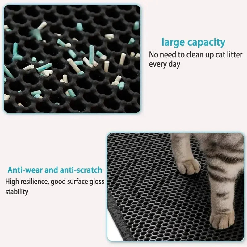 Waterproof Double Layer Cat Litter Mat Non-Slip Washable Pet Floor Protector