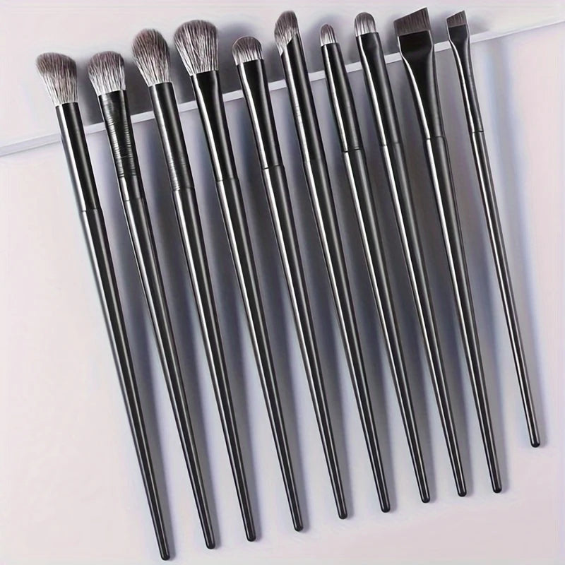 10pcs Makeup Brush Set for Eye Shadow and Eyeliner - Soft, Precise Tools