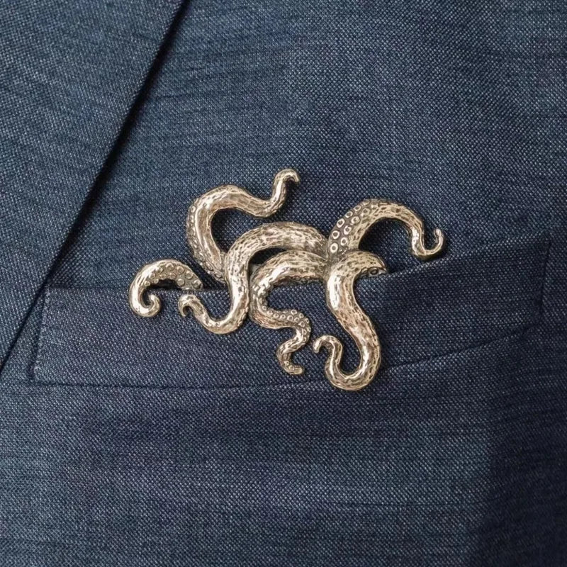 Creative Crocodile Tiger Octopus Animal Brooches for Men Women - Retro Jewelry