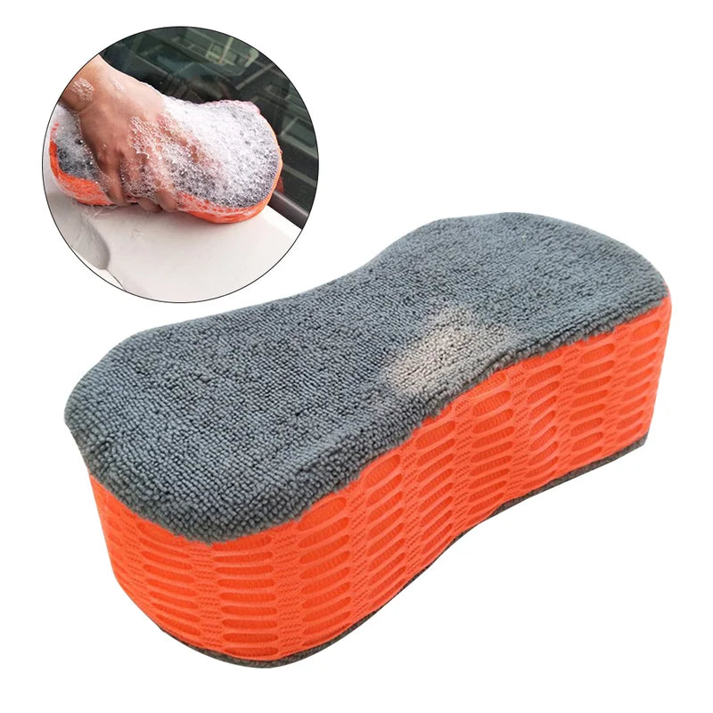 Extra Large Car Wash Sponge Honeycomb Coral Cleaning Block - Orange