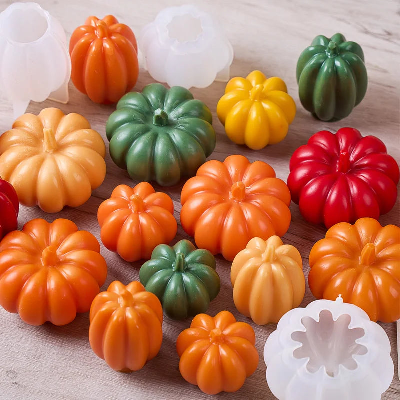3D Pumpkin Candle Silicone Mold for Halloween Lantern Decor & DIY Candle Making