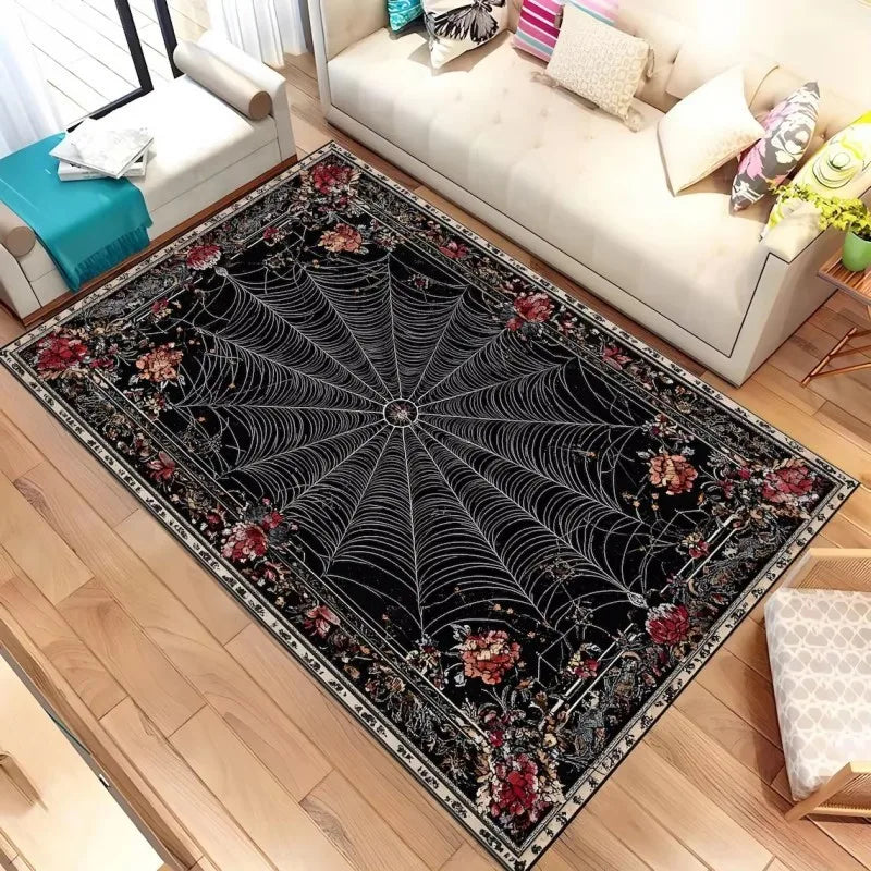 Dark Spider Rug Non-Slip Washable Home Decor for Living Rooms and Kitchens