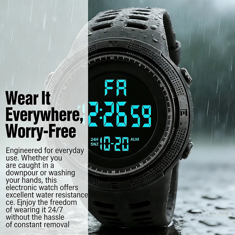 Men's Digital Sports Watch Waterproof Multifunction Military Wristwatch