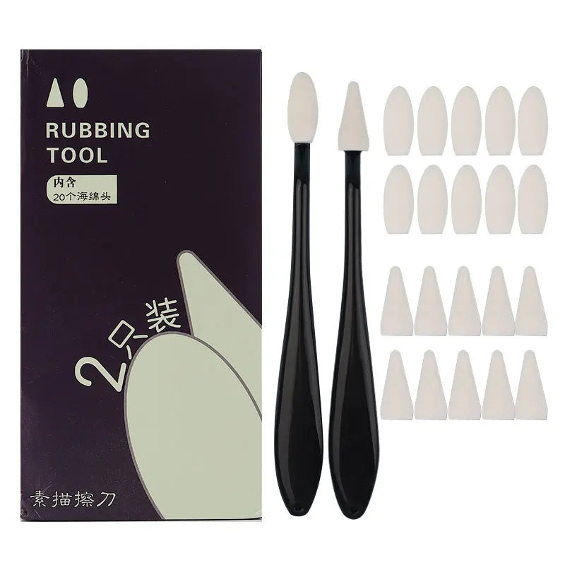2-Piece Sketching & Drawing Tool Set with Sponge Balls - Art & Craft Supplies