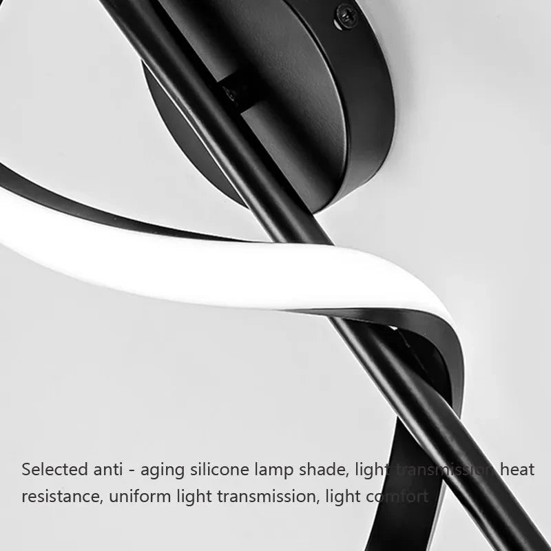 Minimalist LED Wall Lamp for Bedroom Living Room Corridor - Black White Gold