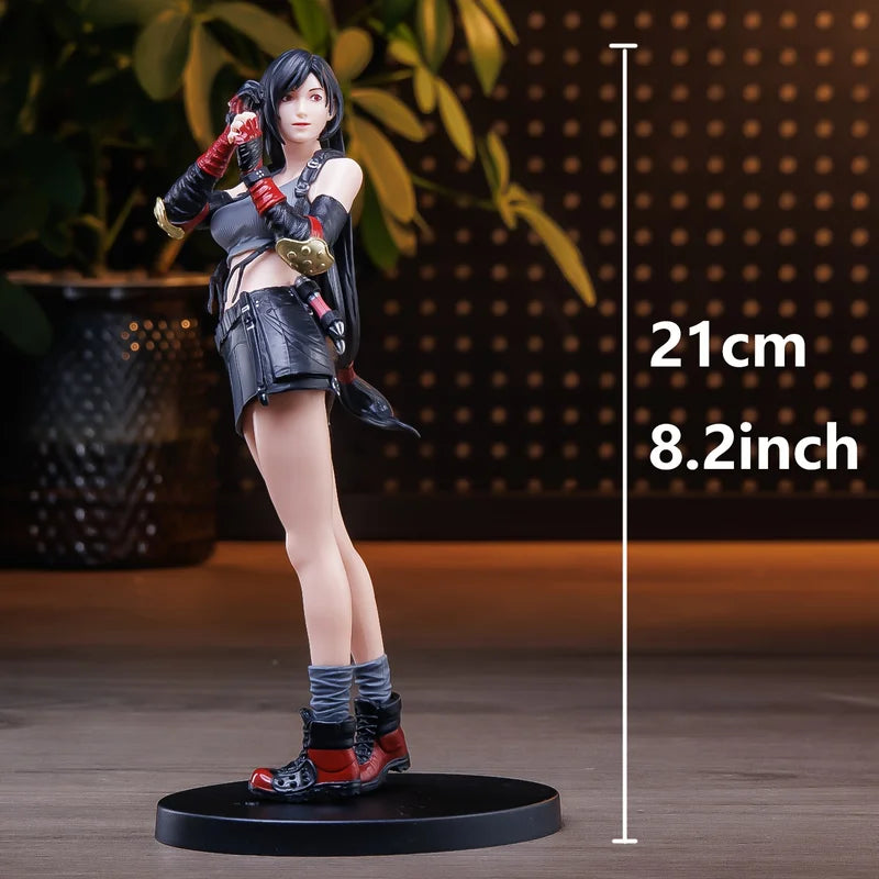 Anime Tifa Action Figure Statue - Female Fighter Figurine for Room Decor & Gifts