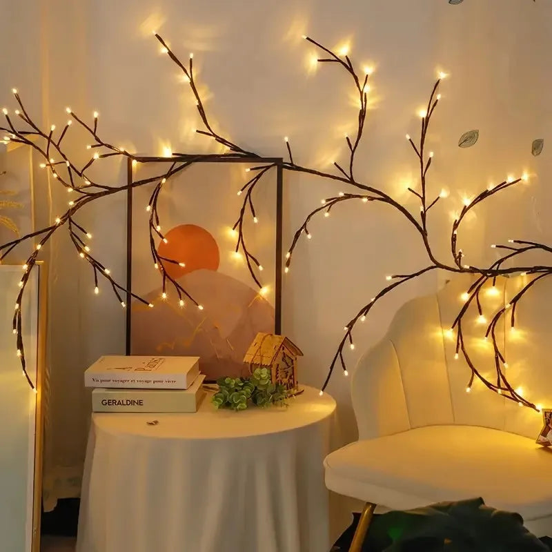 LED Wall String Lights for Room Decor - Warm White Willow Vine Branches