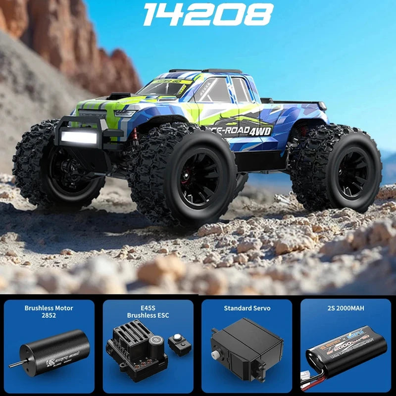 1/14 Scale Brushless Off-Road RC Car - High-Speed 53KM/H Remote Control Vehicle