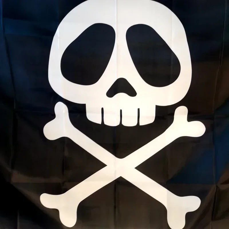 Pirate Skull Flag - Outdoor Indoor Decorative Banner for Parties & Halloween