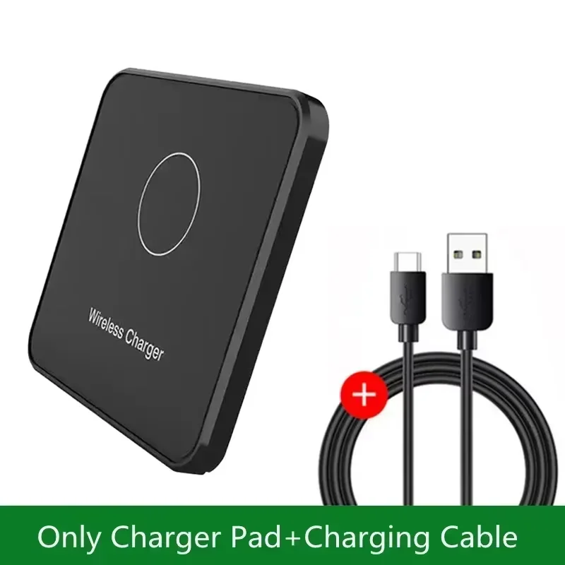 Wireless Charging Stand Dock for iPhone, Samsung, Xiaomi - Fast 15W, Removable Vertical & Horizontal Holder