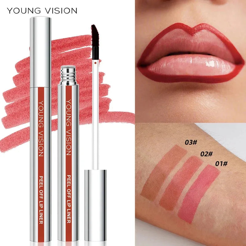 Tear-Off Lip Liner Set - Matte, Smudge-Free, Peel-Off, Multiple Colors