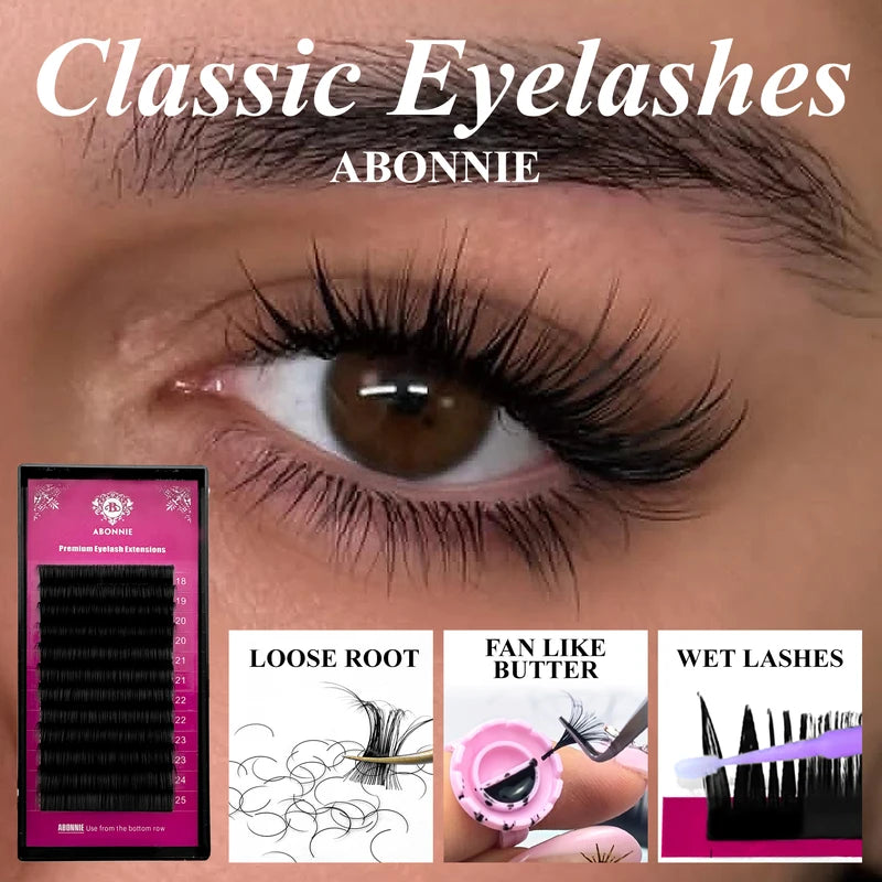 Professional False Eyelash Extensions 5-Pair Set - Silk Natural Volume Lashes