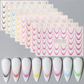 8PCS Gradient French Nail Art Stickers Water Transfer Decals for DIY Manicure