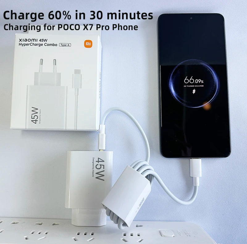 Fast Charging USB C Power Adapter & Cable Set for Xiaomi, Samsung, OnePlus & More
