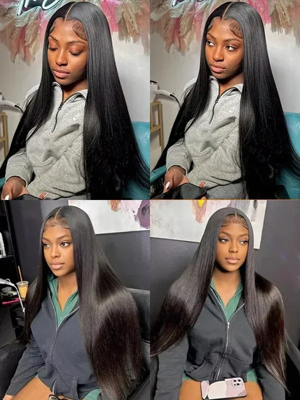 Virgin Human Hair Extensions - 30-40 Inch Straight Brazilian Hair Weave, 4 Bundles