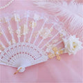 Vintage Gothic Lace Hand Fan for Weddings & Parties - Victorian Style Black Red Pink