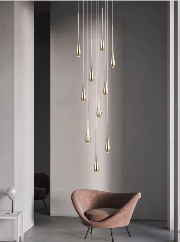Modern LED Pendant Light Fixture for Living Room & Dining Area - Multiple Colors & Emission Options