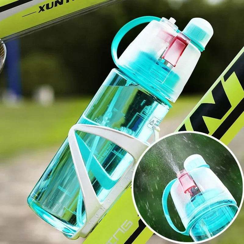 600ml Portable Spray Water Bottle with Mist Function for Outdoor Sports & Fitness