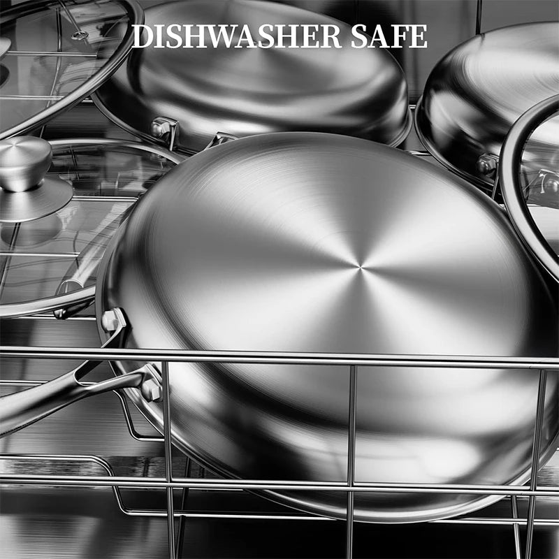 Nonstick Frying Pan 20-28cm Stainless Steel Skillet PFOA Free Kitchen Cookware