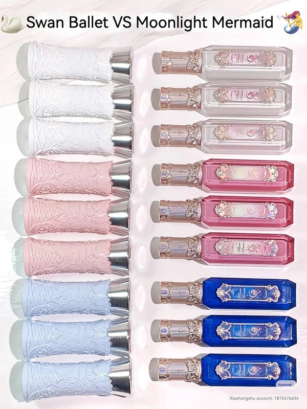 Moisturizing Lip Gloss Set with Mirror - 9 Vibrant Colors, Water Light Finish