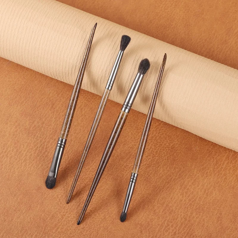OVW Goat Hair Eyeshadow Makeup Brush Set 4 Pieces - Professional Cosmetic Tools