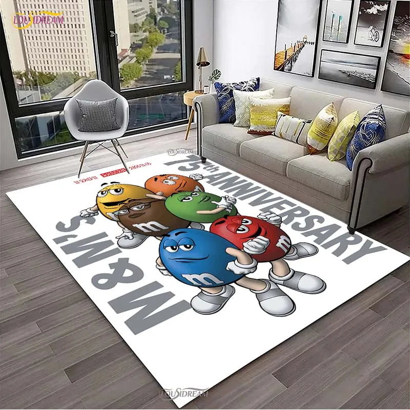 Kawaii Cartoon Carpet for Living Room Bedroom Yoga Area Rug Floor Mat Non-Slip Decor