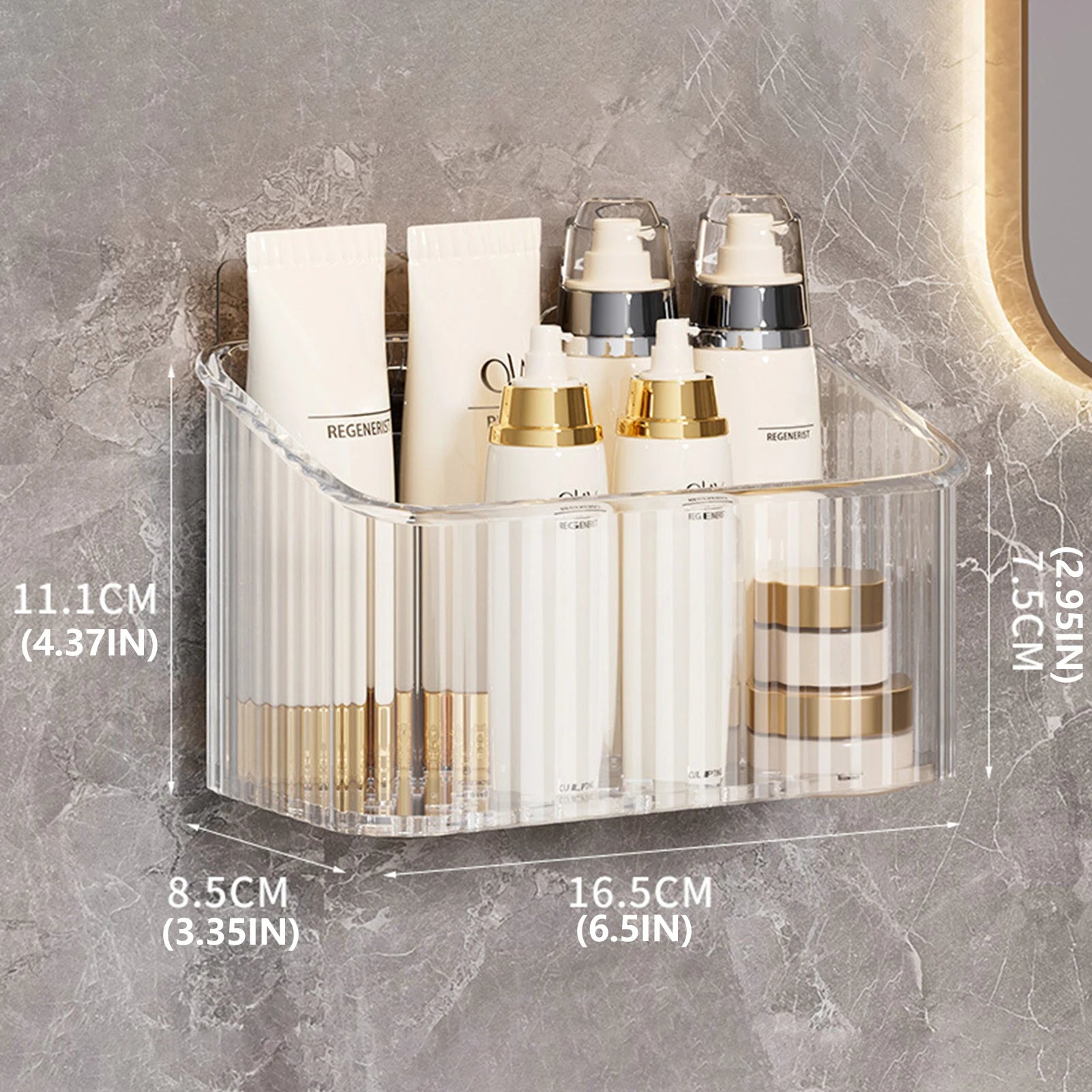 Wall Mount Organizer for Bathroom Kitchen Living Room No Drilling Multi-Functional Storage Box