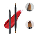 Retractable Double-Head Lipstick Brush Applicator with Cap - Makeup Tool for Women & Girls