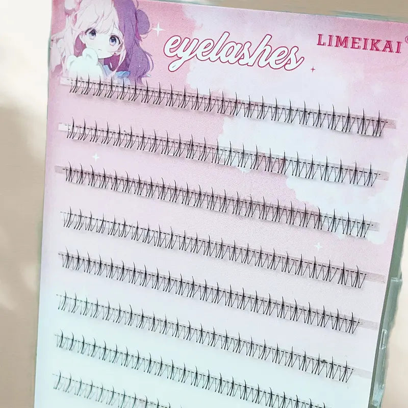 240 Clusters of False Eyelashes, Glue-Free, Natural Look, Soft Segmented Stems