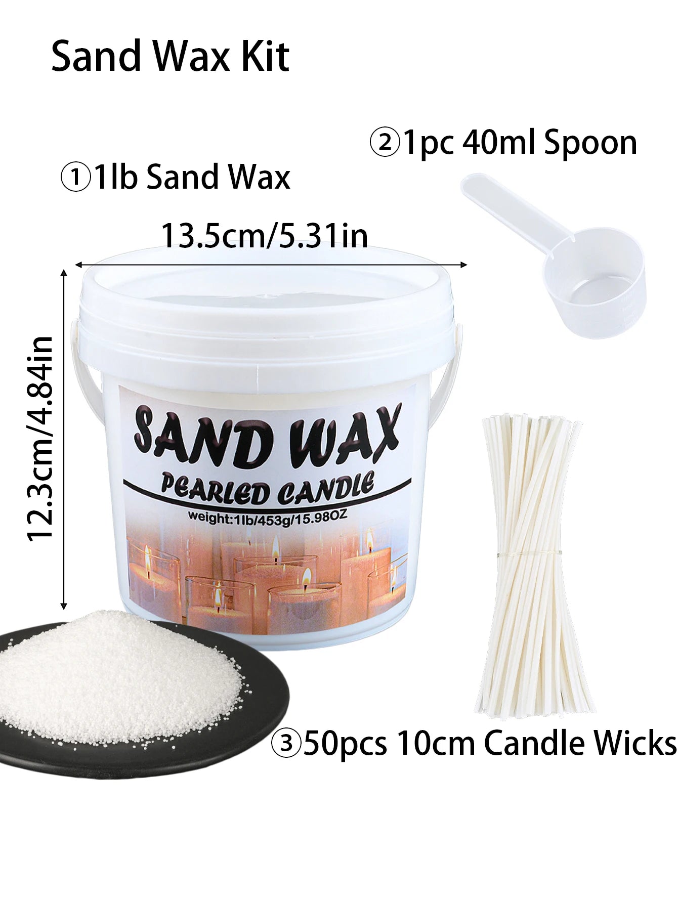 1Lb Candle Making Wax Kit with Decorative Snowflake & Ice Flower Molds - DIY Scented Candles Supplies