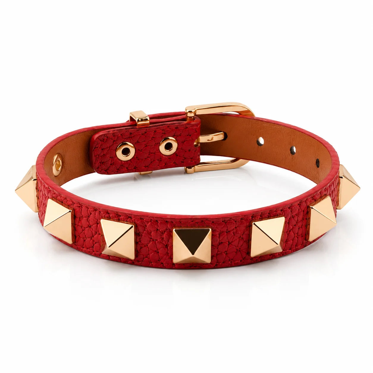 10 Color Punk Leather Bracelet for Women Men - Adjustable Bangle with Rivets & Studs