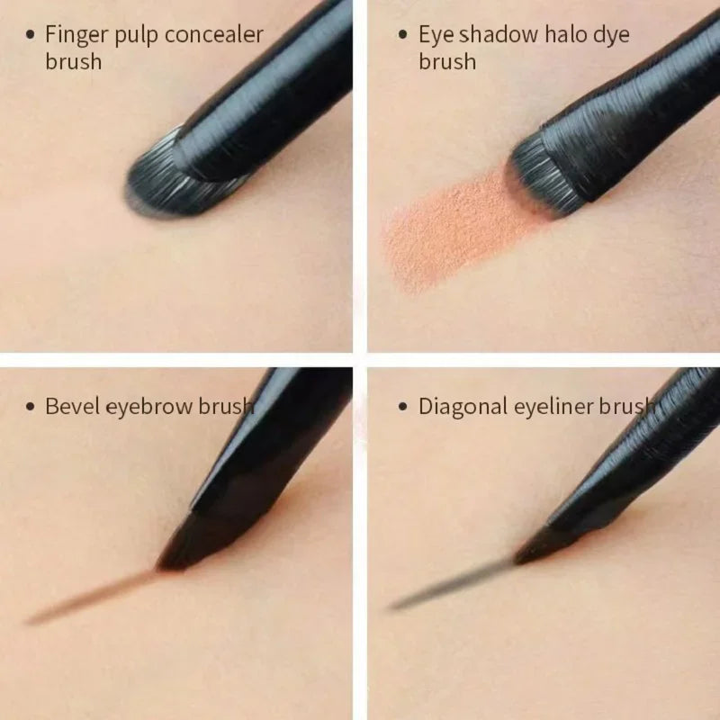 Natural Eye Makeup Brush Set with Eyeliner, Eyebrow, Blending & Detail Brushes
