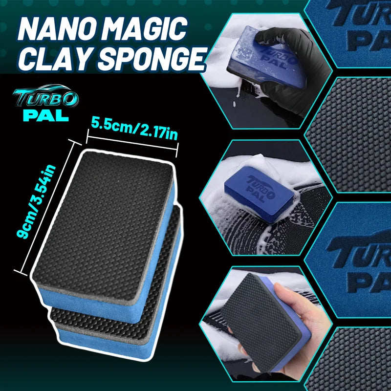 Professional 2-Pack 3-Layer Clay Sponge for Car Detailing & Multi-Surface Cleaning