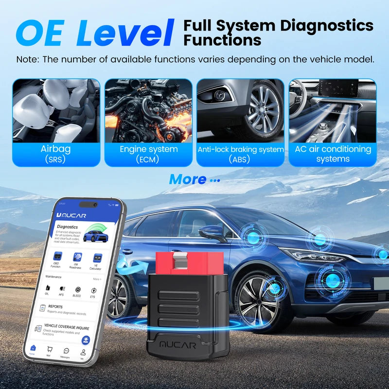 OBD2 Diagnostic Scanner Full System Car Code Reader for 120+ Vehicle Brands