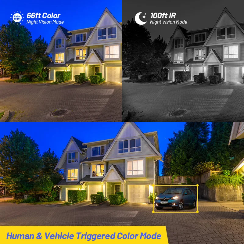 4K PoE IP Camera Kit with Human & Vehicle Detection, Built-in Mic, 8-Channel NVR